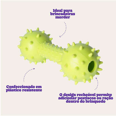 Brinquedo Kroco Mordedor Halteres Verde para Cães