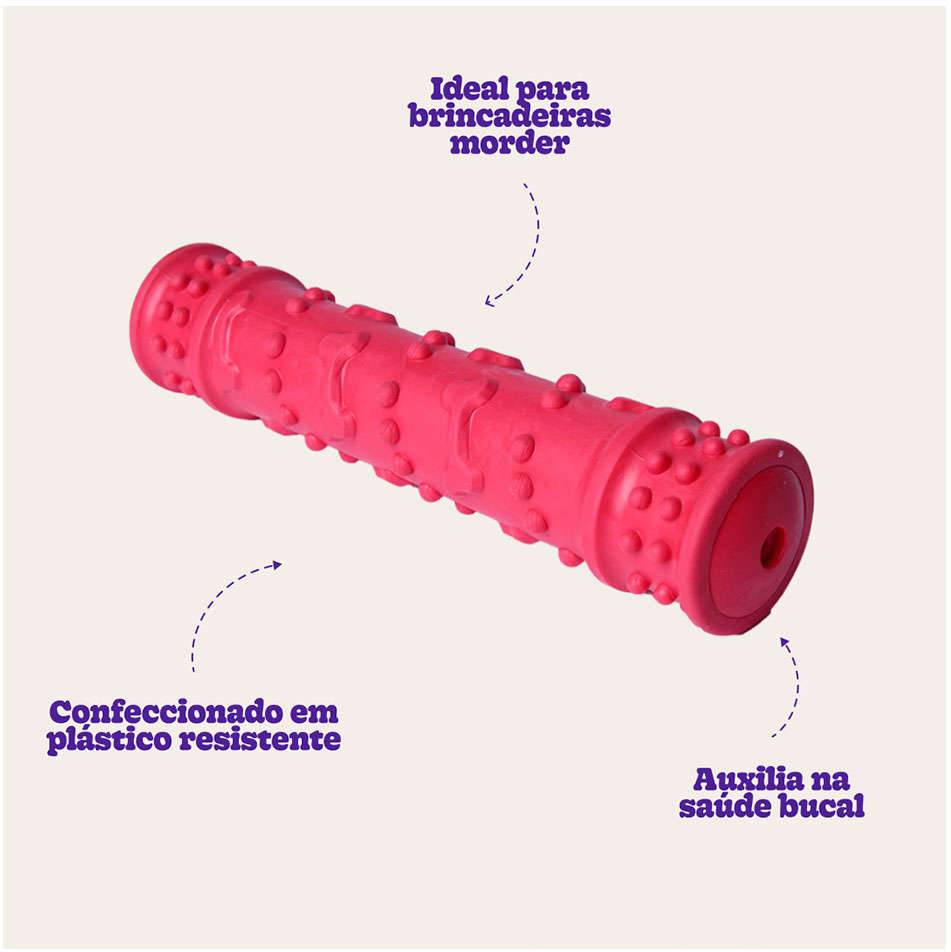 Brinquedo Kroco Mordedor Massageador Vermelho para Cães - Tam. Único