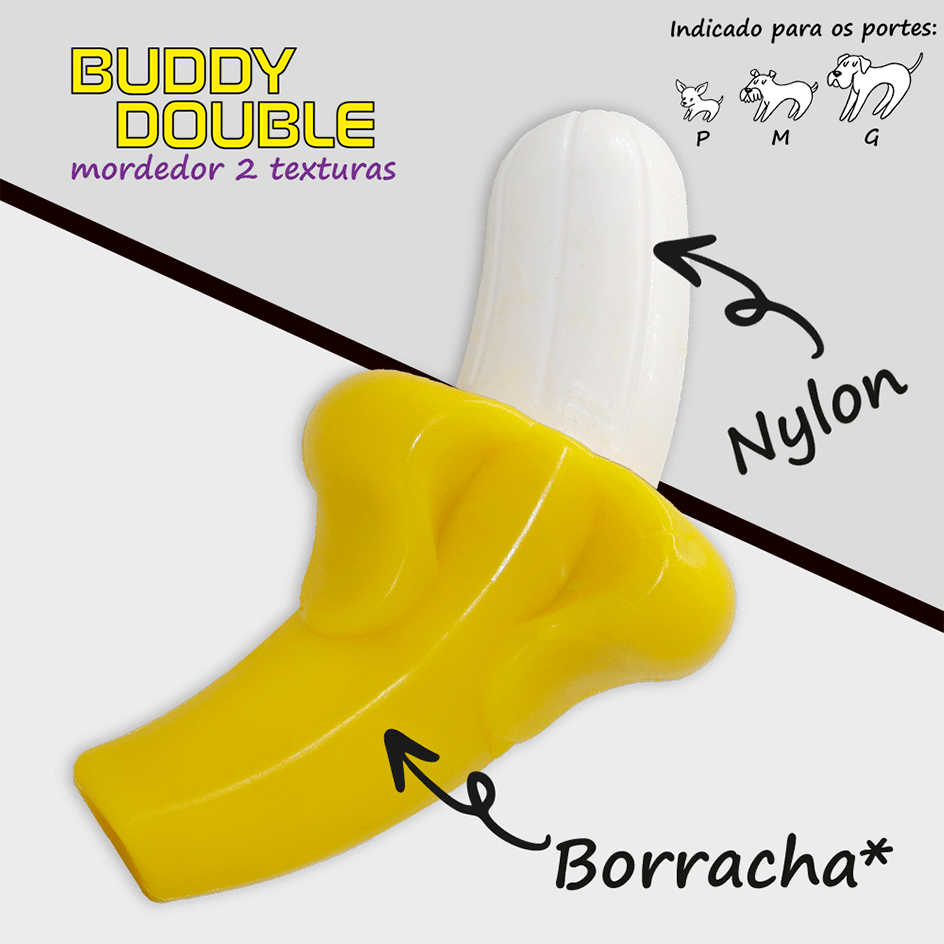 Brinquedo Mordedor Buddy Double Banana - Tam. Único