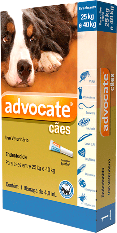 Antipulgas e Vermicida Advocate 400 mg para Cães de 25 a 40Kg - 1 Pipeta