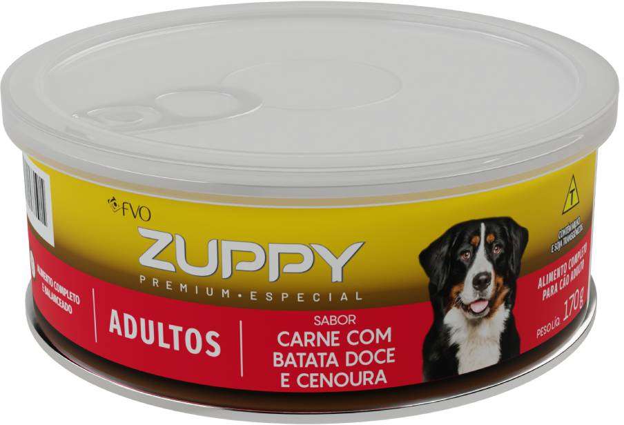 Ração Úmida Zuppy Carne com Batata Doce e Cenoura para Cães Adultos - 170 g