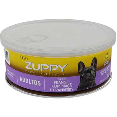Ração Úmida Zuppy Frango com Maçã e Cranberry para Cães Adultos
