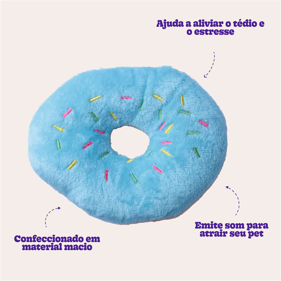 Brinquedo Pelúcia Kroco Donuts Azul - Tam. Único