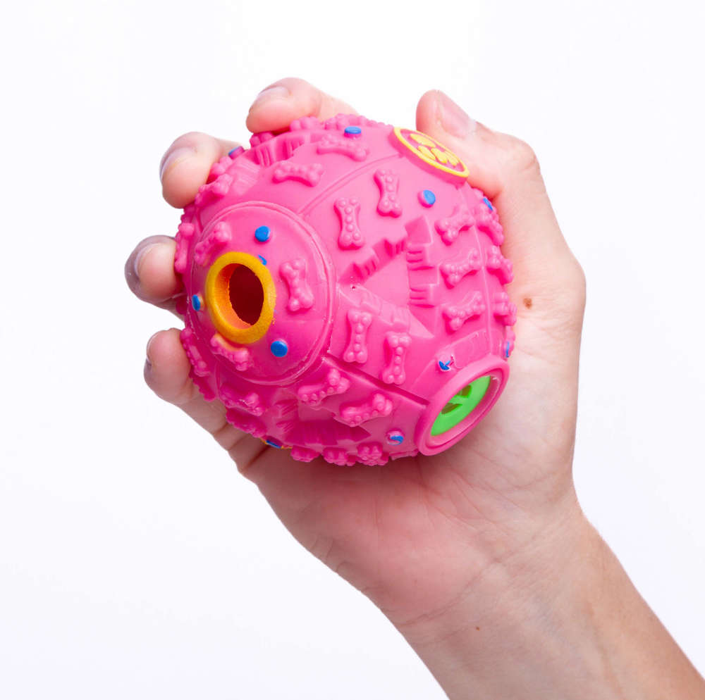 Brinquedo Kroco Bola Interativa Rosa para Cães - Tam. P