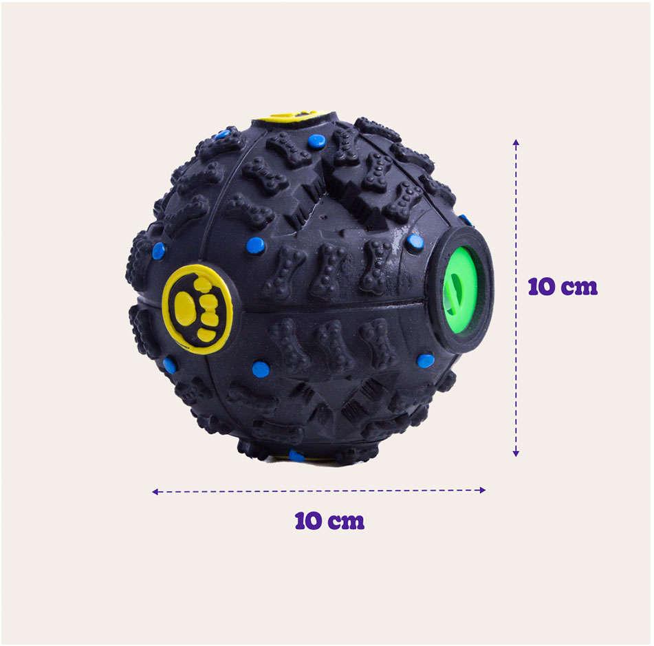 Brinquedo Kroco Bola Interativa Preto para Cães - Tam. M