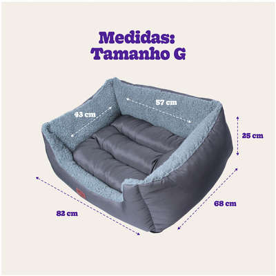 Cama Meau Quatro Estações Cinza - Tam G