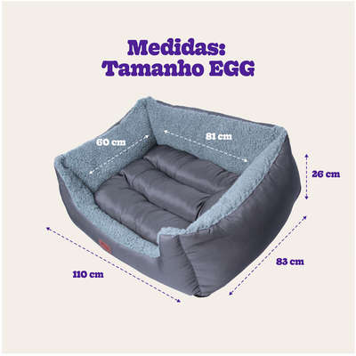 Cama Meau Quatro Estações Cinza - Tam EGG