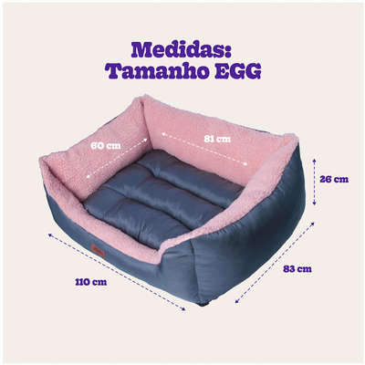 Cama Meau Quatro Estações Rosa - Tam EGG