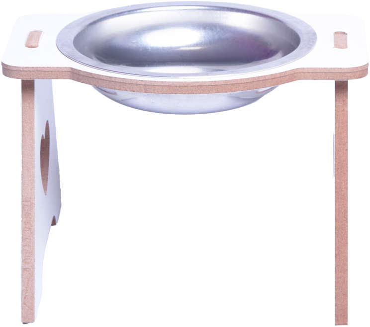 Comedouro Kroco Branco Elevado Alumínio para Gatos - Tam. Único