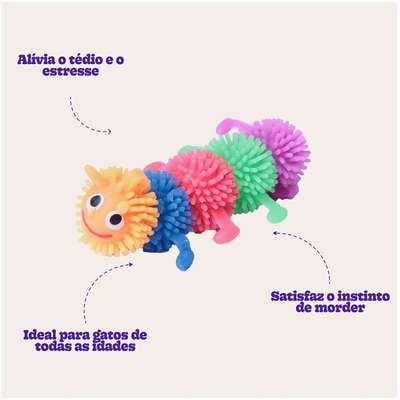 Brinquedo Kroco Centopeia Laranja para Gatos