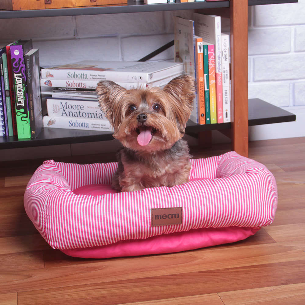 Cama Retangular Meau Listra Rosa - Tam. M