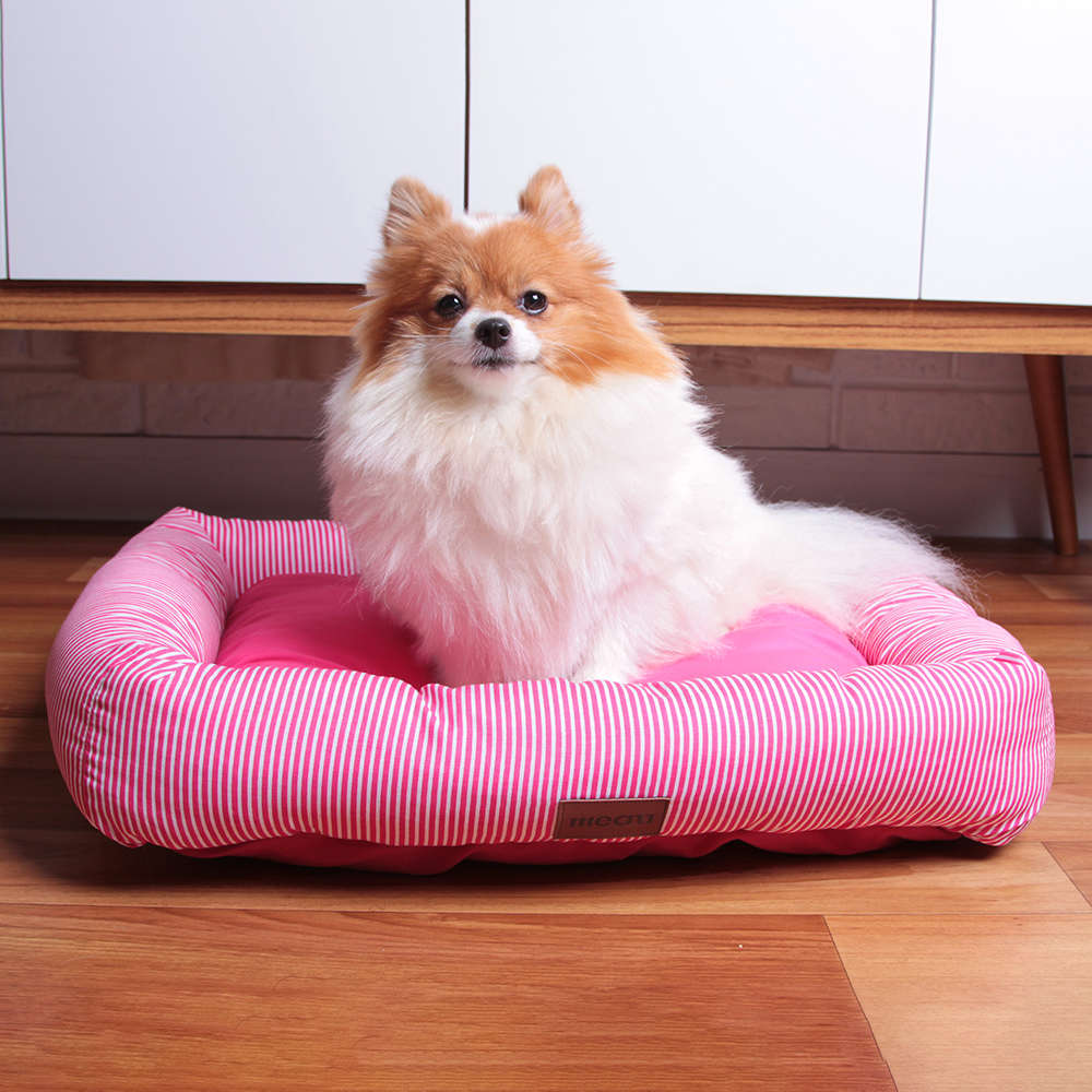 Cama Retangular Meau Listra Rosa - Tam. G