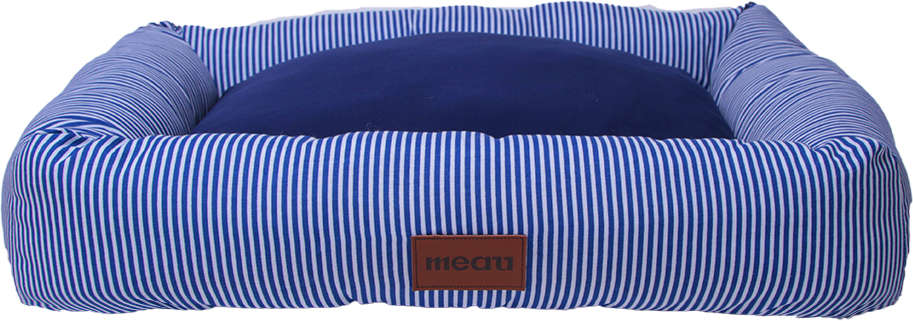Cama Retangular Meau Listra Azul Marinho - Tam. M
