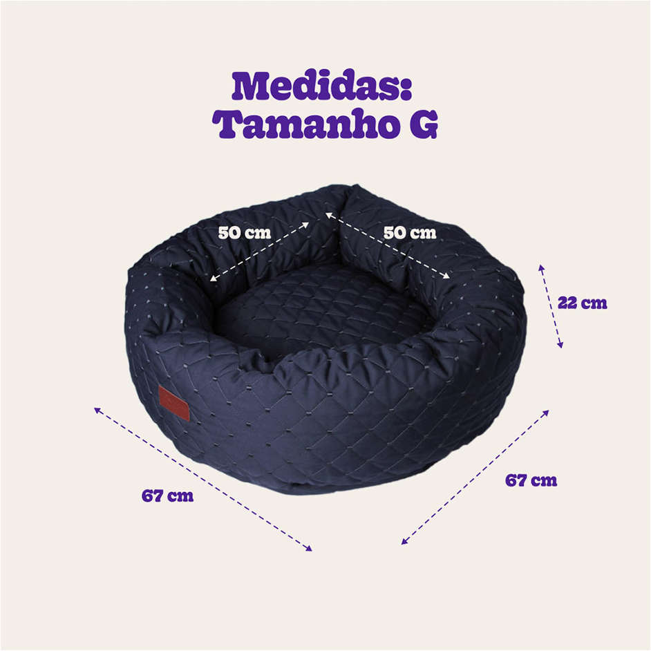 Cama Fábrica Pet Boia Matelasse Cinza - Tam. G