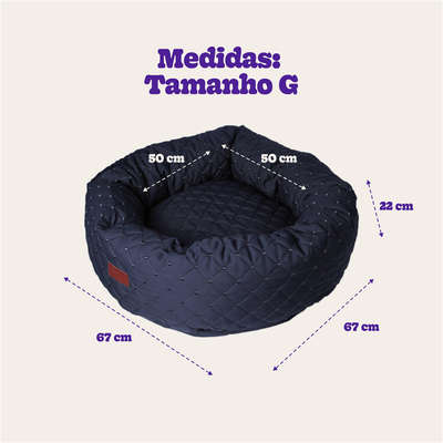 Cama Fábrica Pet Boia Matelasse Cinza - Tam. G