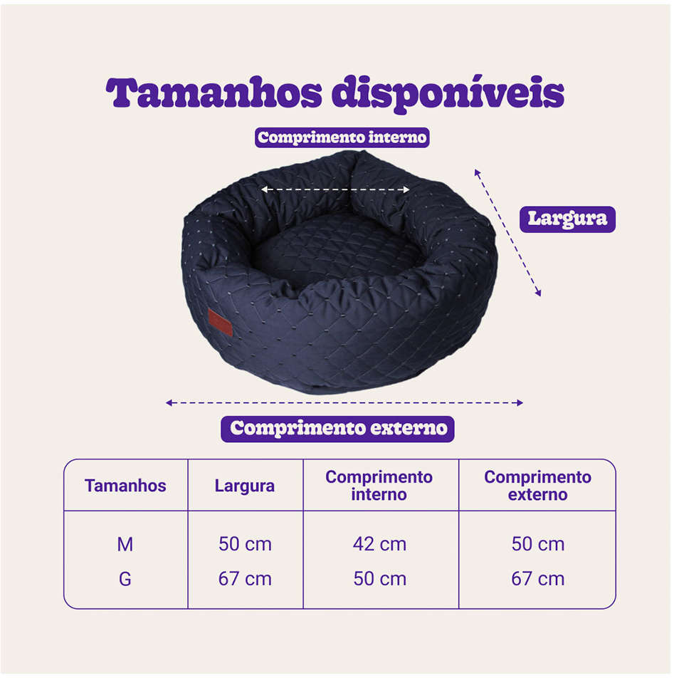 Cama Fábrica Pet Boia Matelasse Cinza - Tam. G