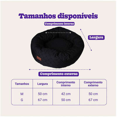 Cama Fábrica Pet Boia Matelasse Preta