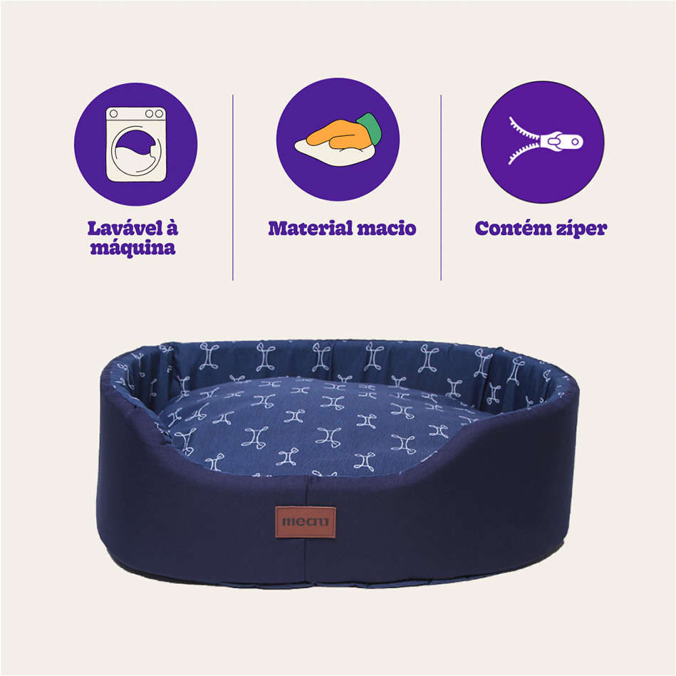 Cama Meau Europa Paris Azul Marinho - Tam. EXG