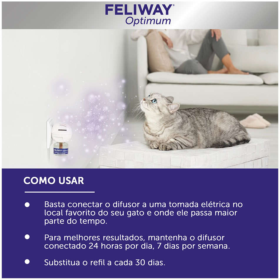Difusor Feliway Optimum + Refil - 48 mL
