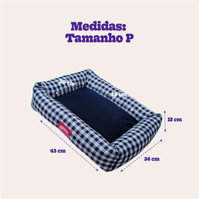 Cama Kroco Flex Xadrez Azul Marinho