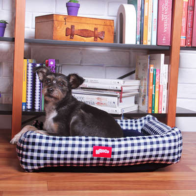 Cama Kroco Flex Xadrez Azul Marinho