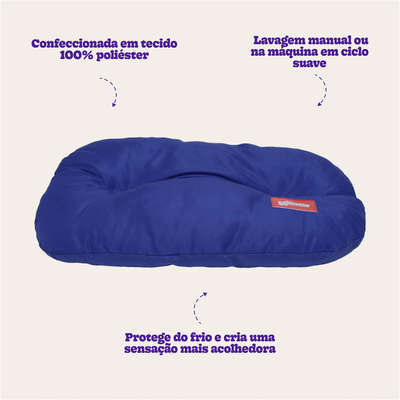 Almofada Kroco Retangular Lisa Microfibra Azul