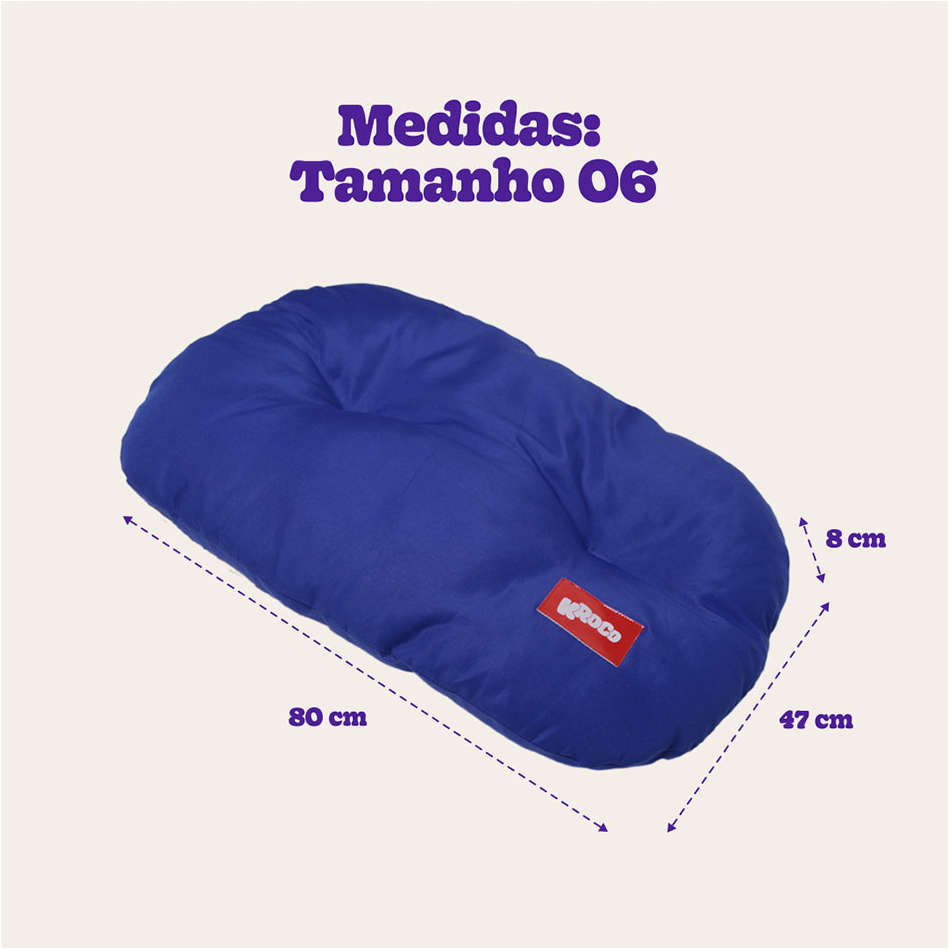 Almofada Kroco Retangular Lisa Microfibra Azul - Tam. 06