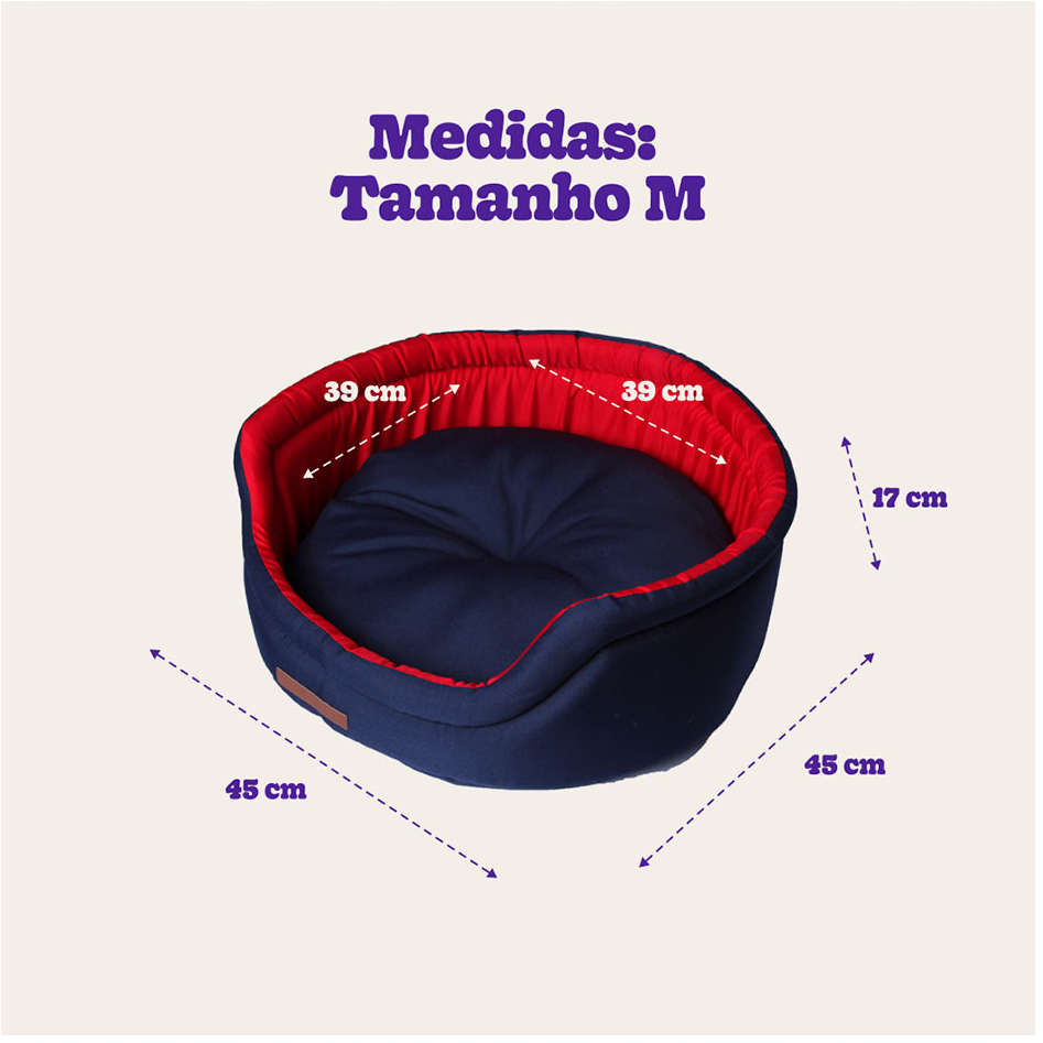 Cama Fábrica Pet Dog Cat Azul - Tam. M