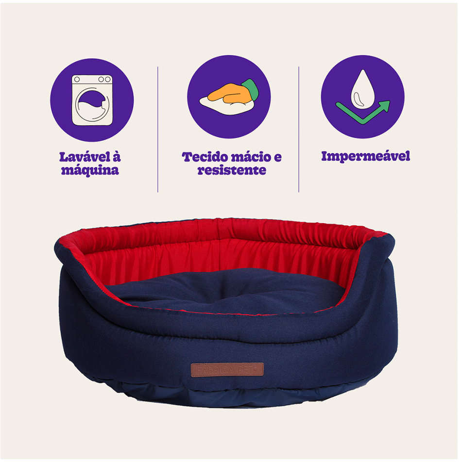 Cama Fábrica Pet Dog Cat Azul - Tam. M