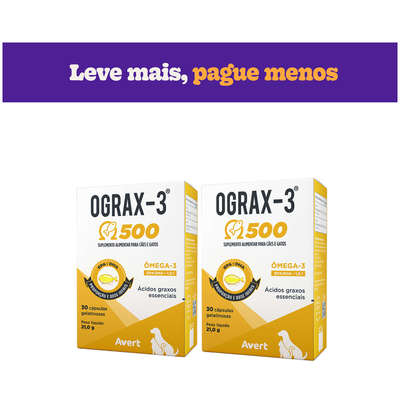 Suplemento Avert Ograx-3 500 para Cães e Gatos