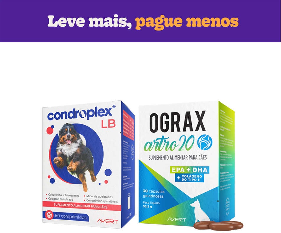 Kit Avert Suplemento Alimentar Ograx Artro 30 Cápsulas e Condroplex LB 60 Comprimidos - KIT