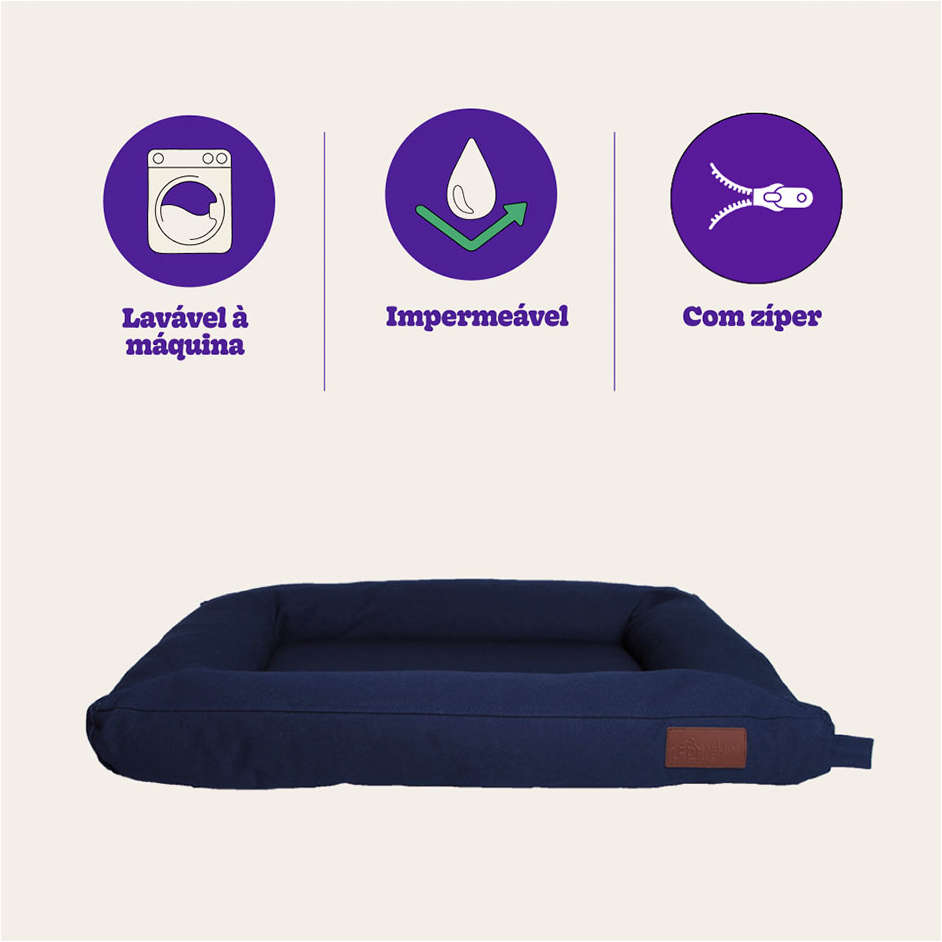 Cama Fábrica Pet Flat Azul - Tam. P