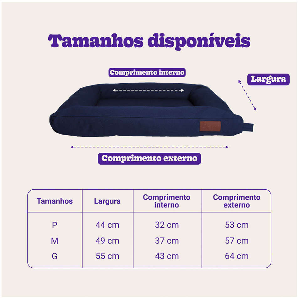 Cama Fábrica Pet Flat Azul - Tam. P