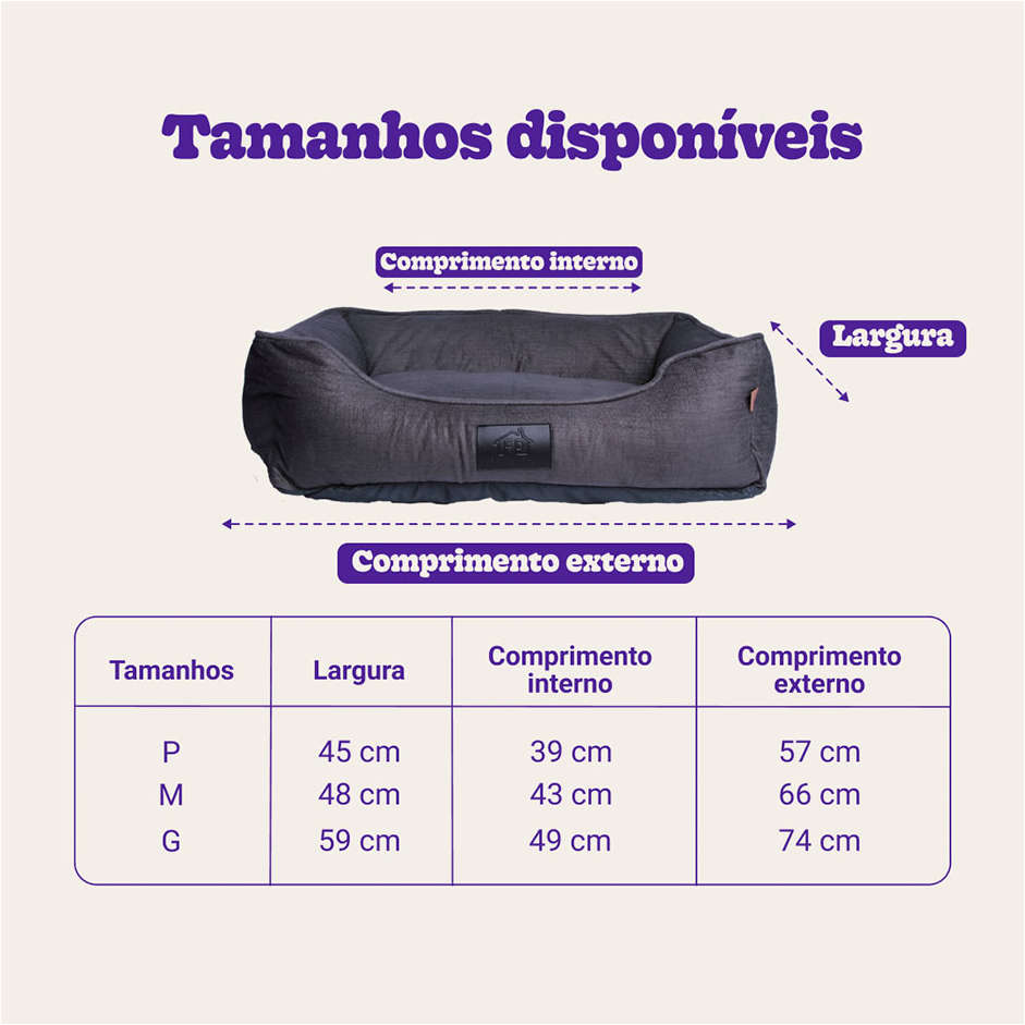 Cama Fábrica Pet Macia Arak Cinza - Tam. P