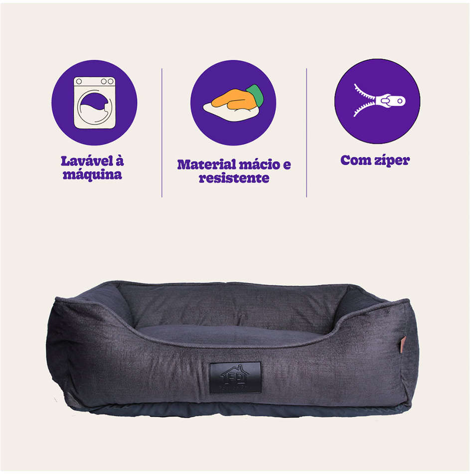 Cama Fábrica Pet Macia Arak Cinza - Tam. P