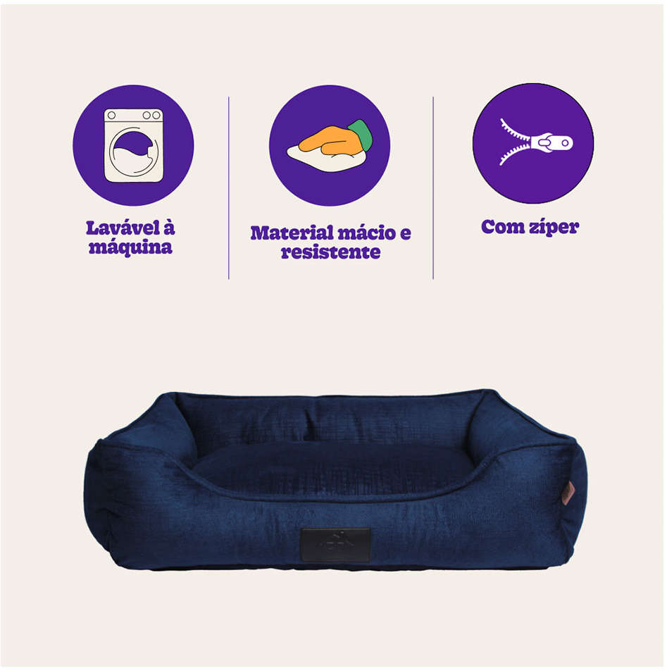 Cama Fábrica Pet Macia Arak Marinho - Tam. P
