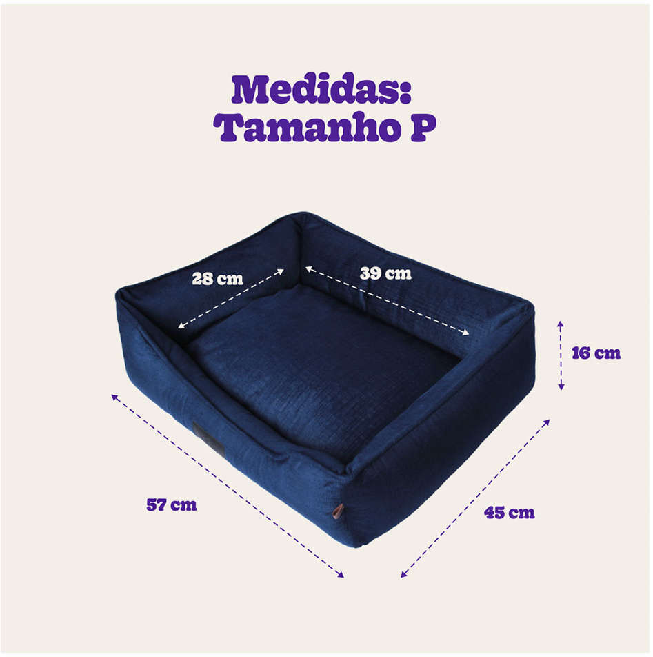 Cama Fábrica Pet Macia Arak Marinho - Tam. P