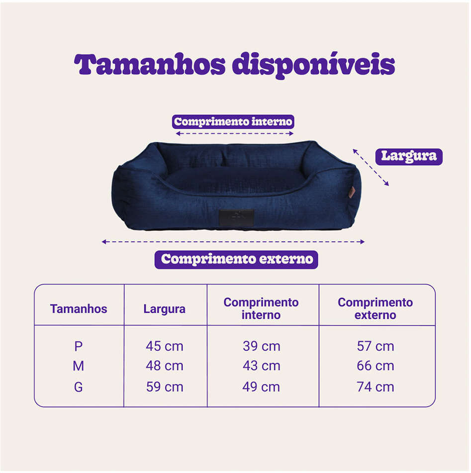 Cama Fábrica Pet Macia Arak Marinho - Tam. P