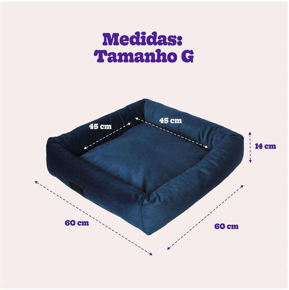 Cama Fábrica Pet Macia Persa Marinho - Tam. G