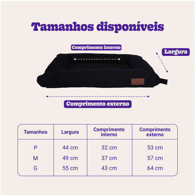 Cama Fábrica Pet Flat Preto