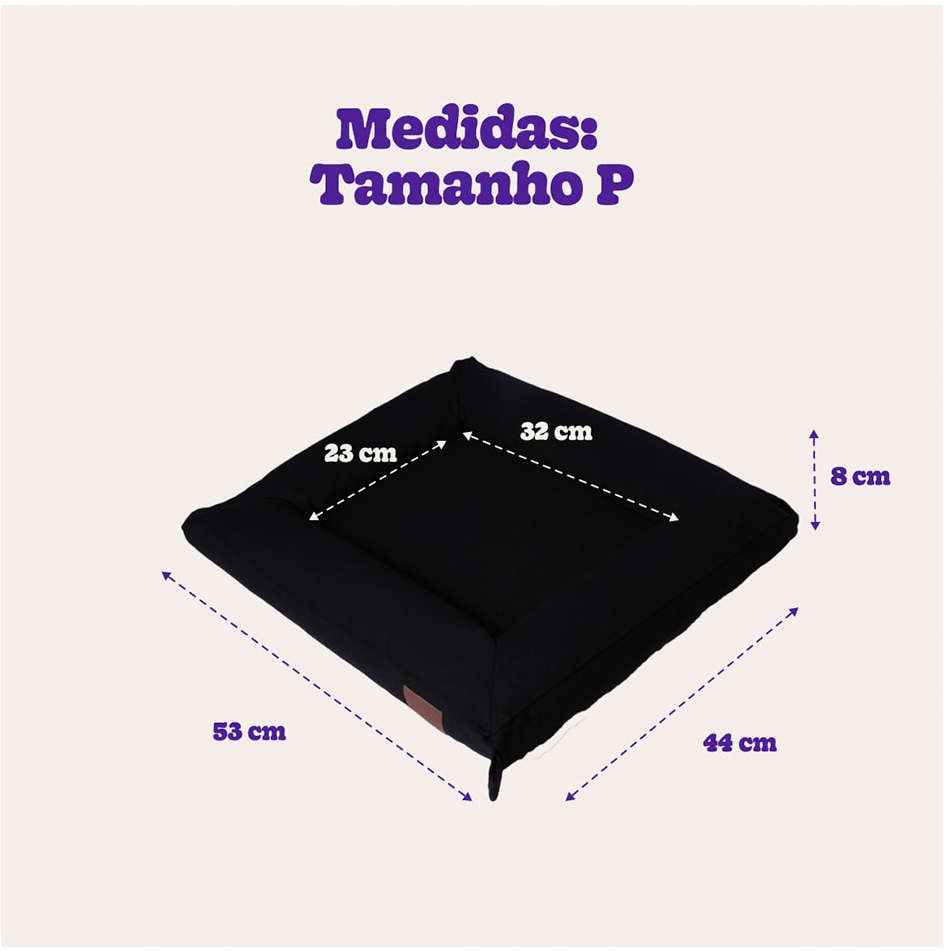 Cama Fábrica Pet Flat Preto - Tam. P