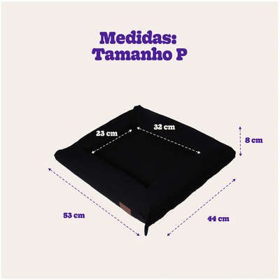 Cama Fábrica Pet Flat Preto - Tam. P