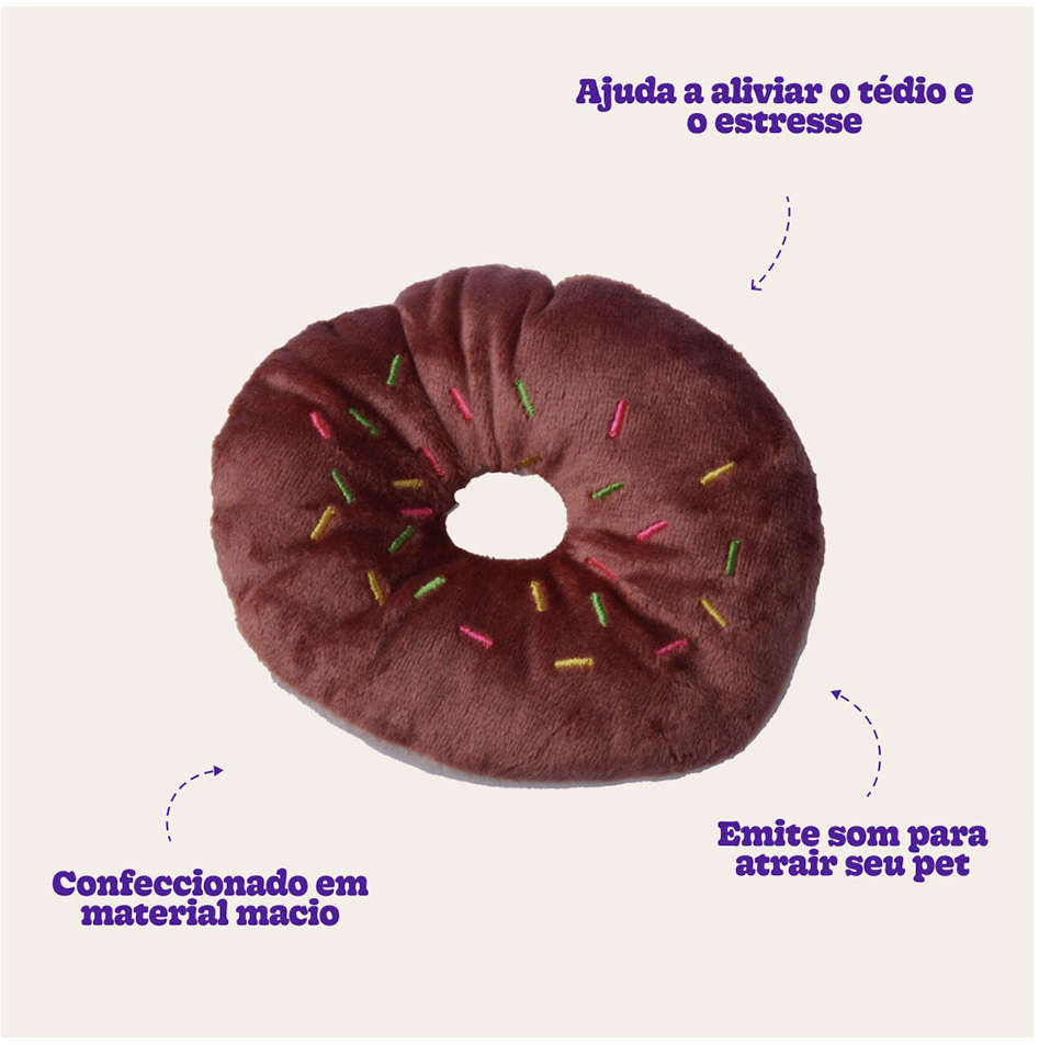 Brinquedo Pelúcia Kroco Donuts Marrom - Tam. Único
