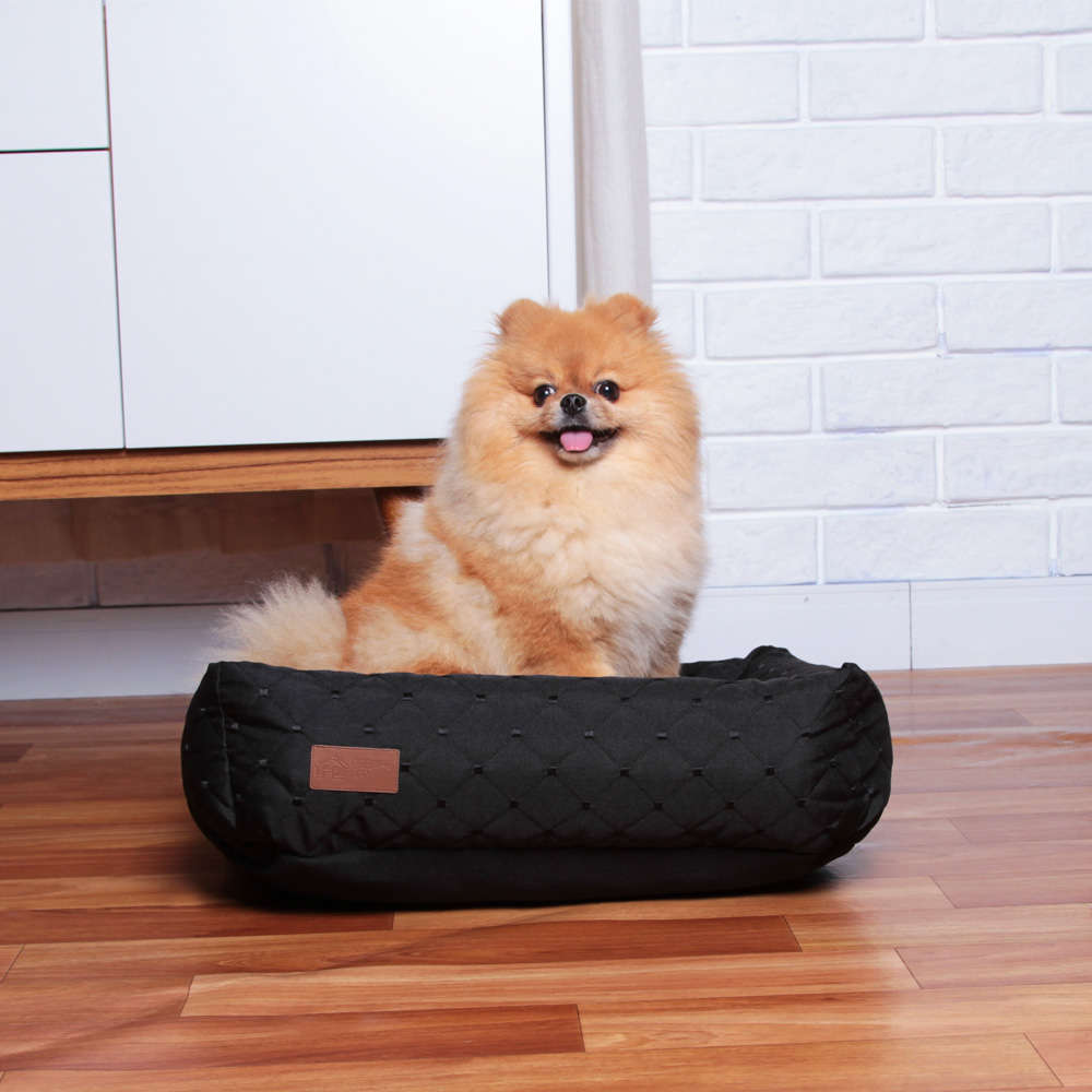Cama Retangular Fábrica Pet Matelasse Preto - Tam. P