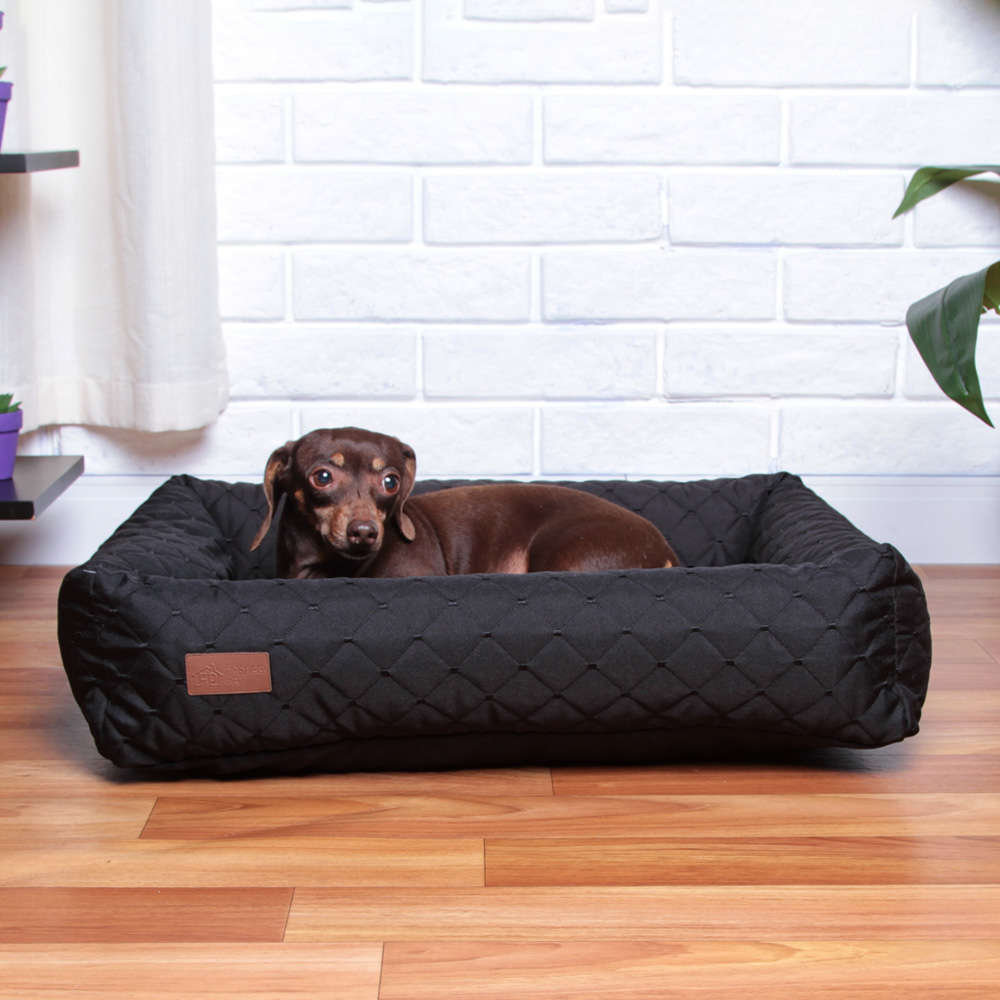 Cama Retangular Fábrica Pet Matelasse Preto - Tam. M