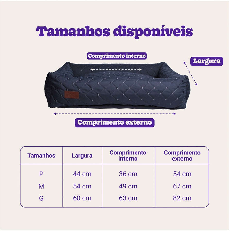 Cama Retangular Fábrica Pet Matelasse Cinza - Tam. M