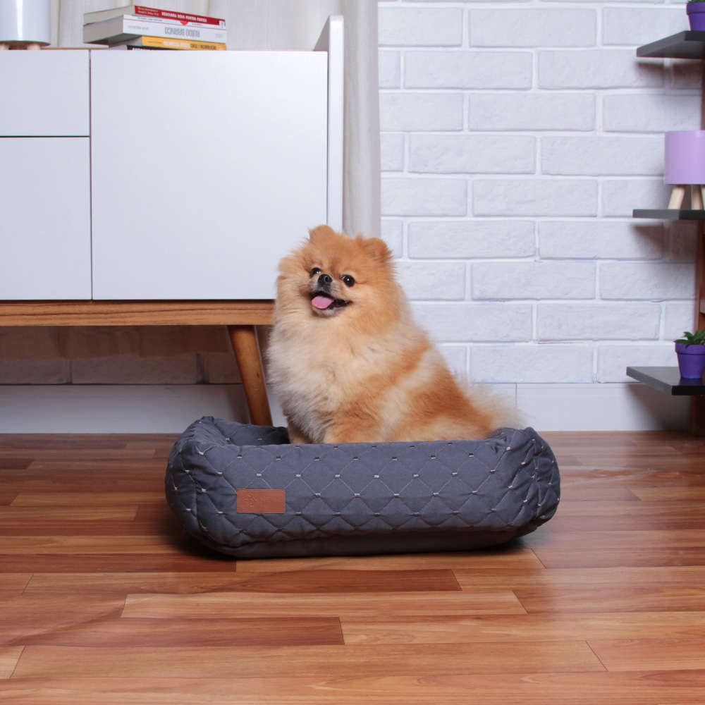 Cama Retangular Fábrica Pet Matelasse Cinza - Tam. P