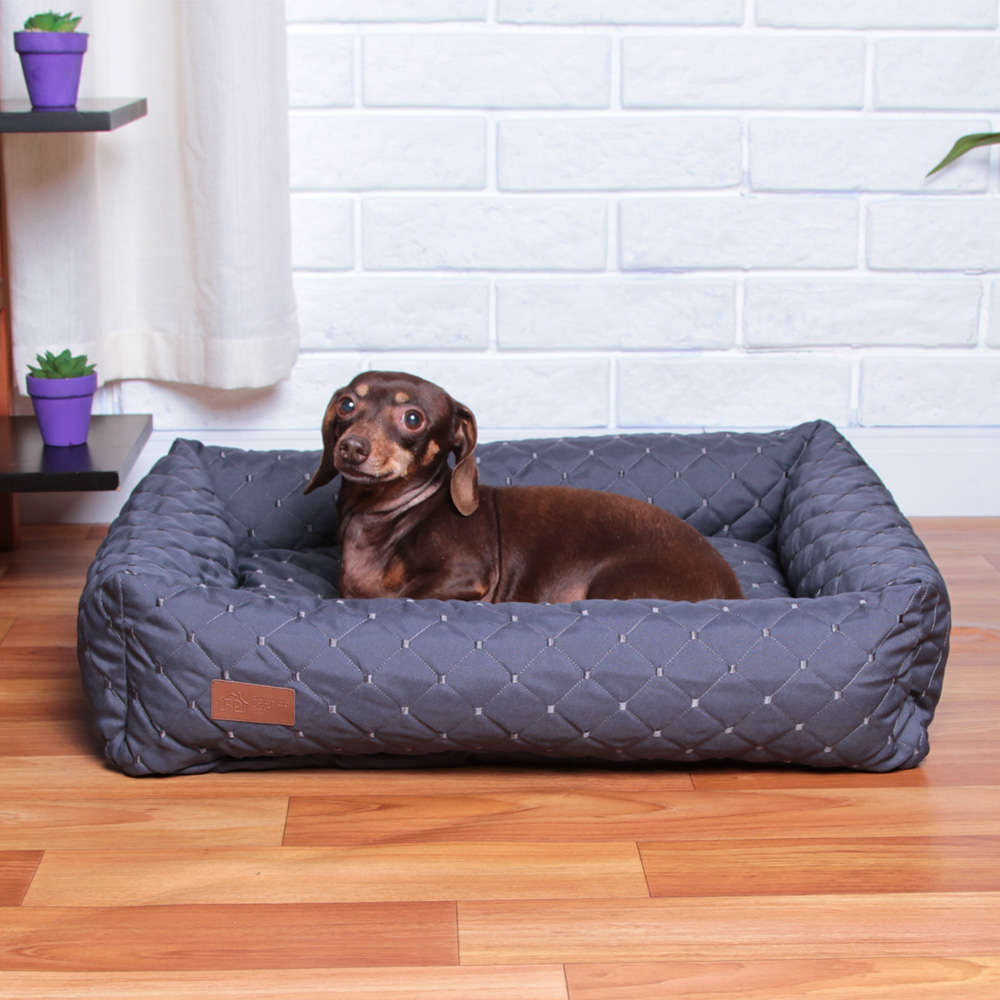 Cama Retangular Fábrica Pet Matelasse Cinza - Tam. M
