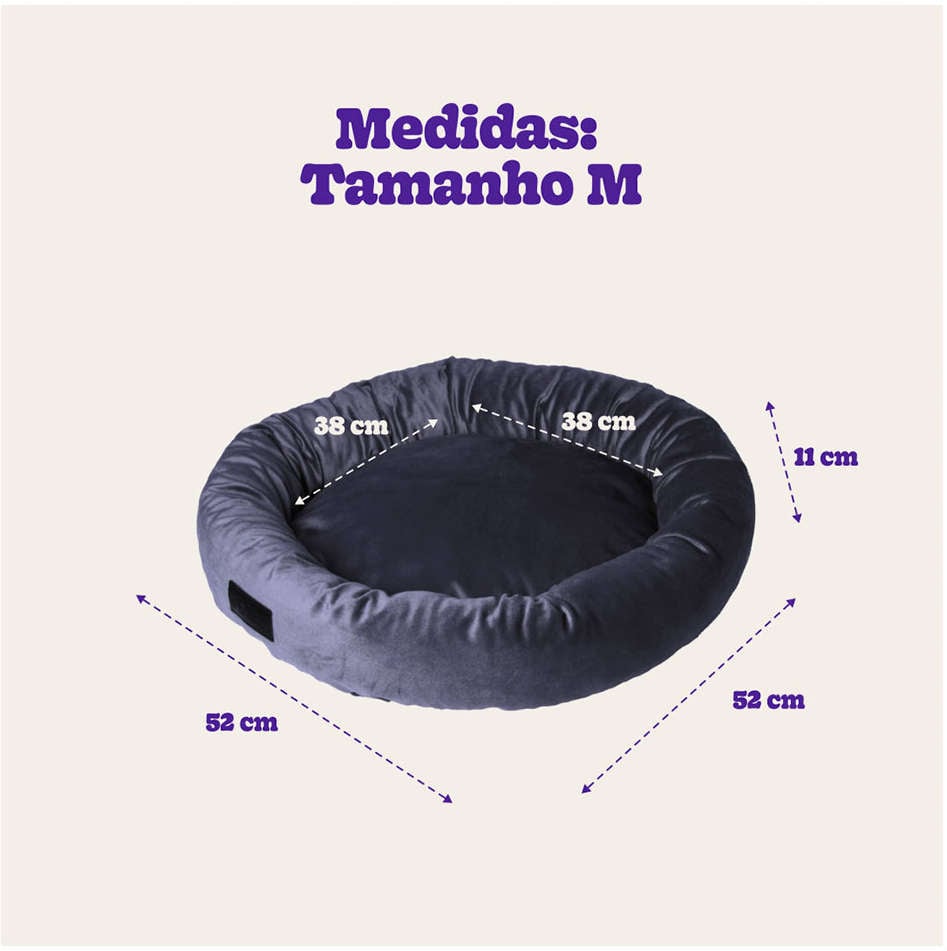 Cama Fábrica Pet Macia Zaya Cinza - Tam. M