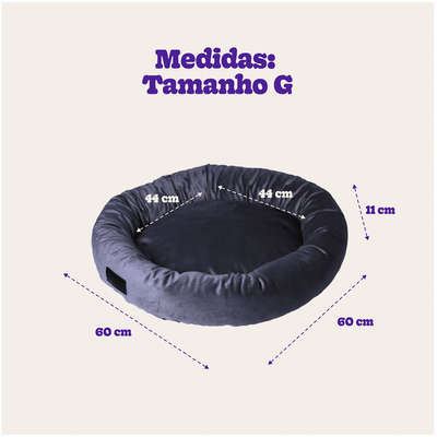 Cama Fábrica Pet Macia Zaya Cinza - Tam. G